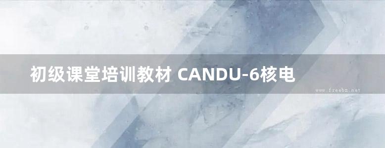 初级课堂培训教材 CANDU-6核电厂系统与运行 常规岛系统 二 (邹正宇) (2010版)